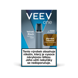 Elektronická cigareta VEEV One Starter Pack Velvet Black + náplň Blended Tobacco
