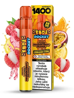 KURA Rocket jednorázová ecigareta Lychee Passion Fruit Orange