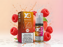 Nikotinová sůl X4 Bar Juice - Broskev a malina / White Peach Razz 10ml