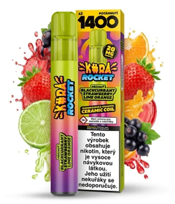 KURA Rocket jednorázová ecigareta Blackcurrant Strawberry Lime Orange